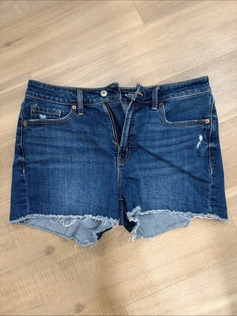 Old Navy Dark Blue Distressed Denim Cutoff Shorts